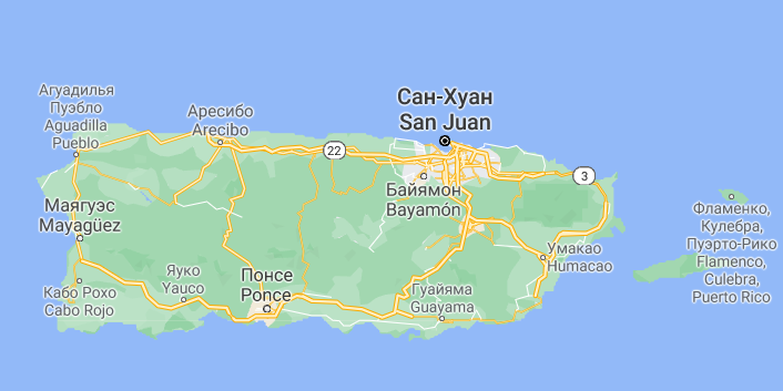 Карта Пуэрто-Рико