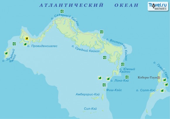 Карта Тёркс и Кайкос